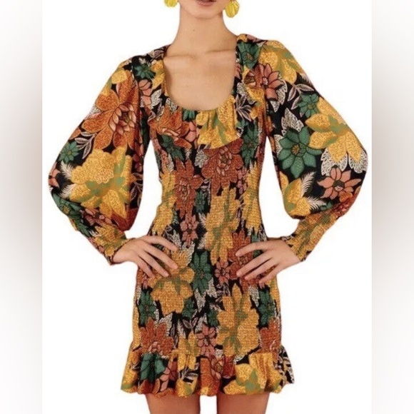 Farm Rio Garden Black Mini Dress NWT - Picture 1 of 4